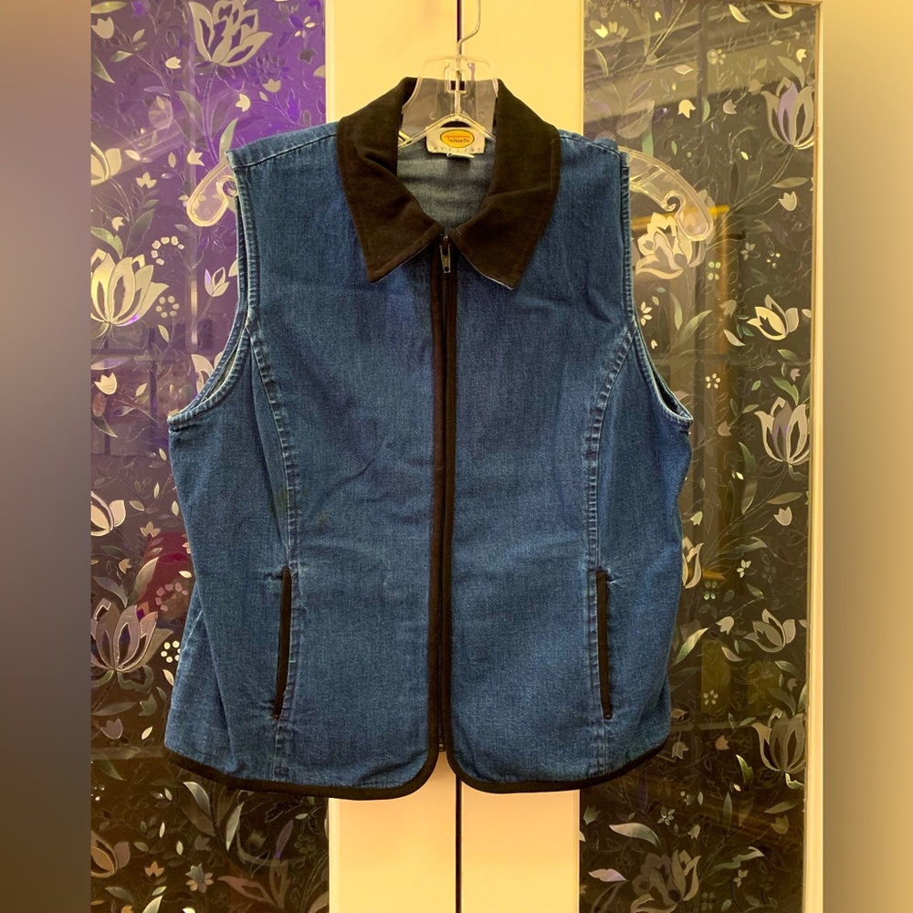 Talbots Petites Fitted Jean Vest women’s size S